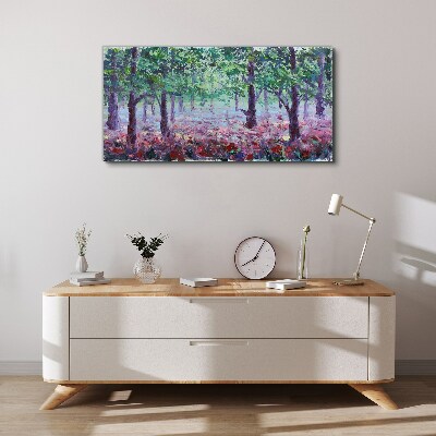 Tablou canvas Pădurea de flori dimineața