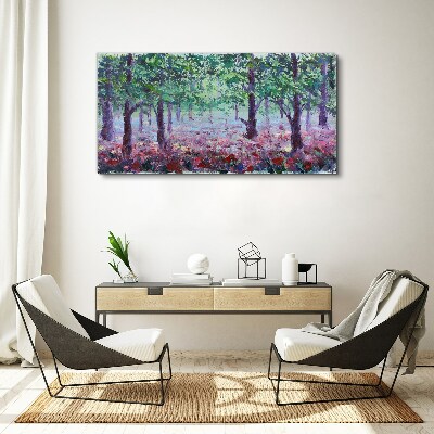 Tablou canvas Pădurea de flori dimineața