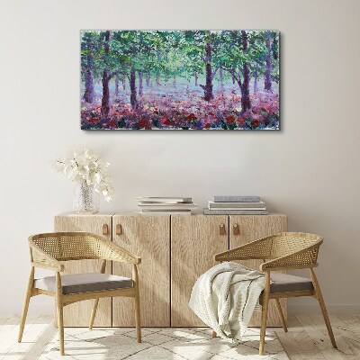 Tablou canvas Pădurea de flori dimineața