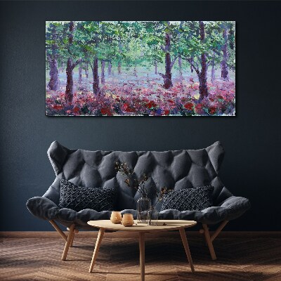 Tablou canvas Pădurea de flori dimineața