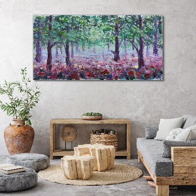 Tablou canvas Pădurea de flori dimineața