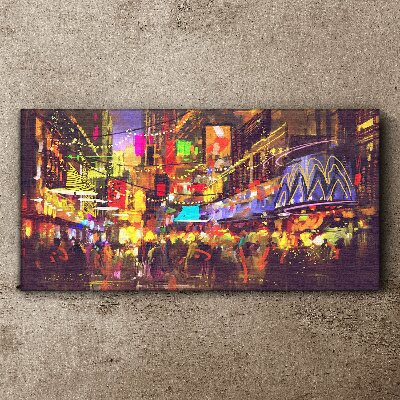 Tablou canvas Oraș Asia Oameni Noapte