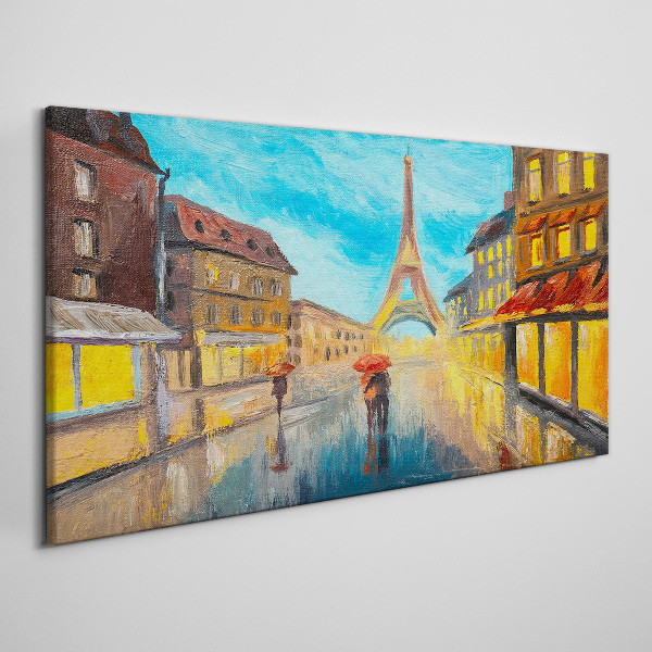 Tablou canvas Strada Parisului în ploaie