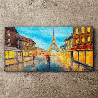 Tablou canvas Strada Parisului în ploaie
