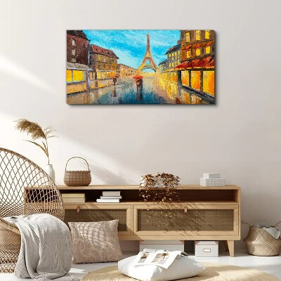 Tablou canvas Strada Parisului în ploaie