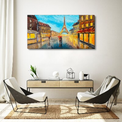 Tablou canvas Strada Parisului în ploaie
