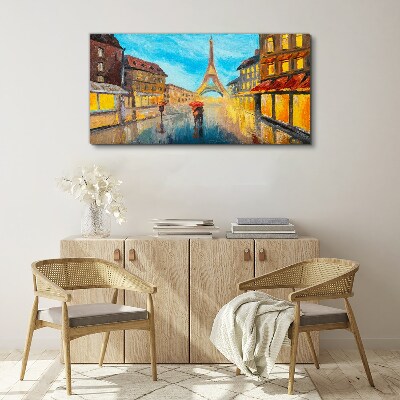 Tablou canvas Strada Parisului în ploaie