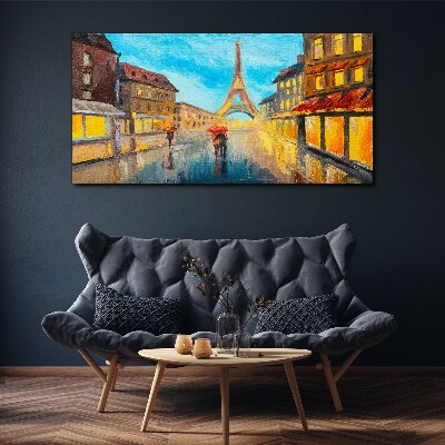 Tablou canvas Strada Parisului în ploaie