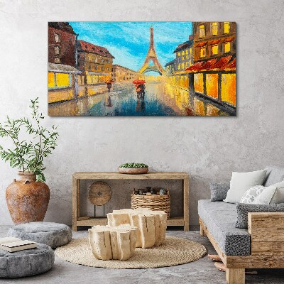Tablou canvas Strada Parisului în ploaie