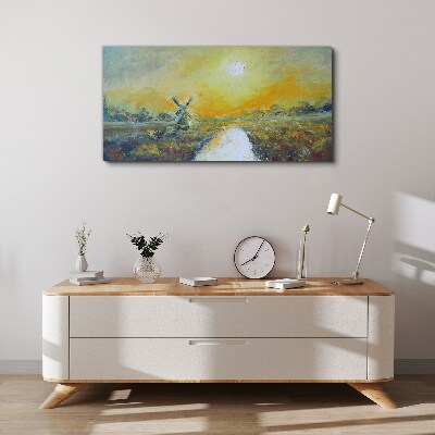 Tablou canvas Câmpuri aurii sub cer însorit