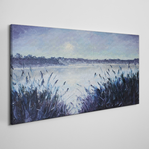 Tablou canvas O dimineață liniștită pe malul lacului