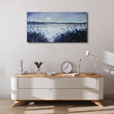 Tablou canvas O dimineață liniștită pe malul lacului