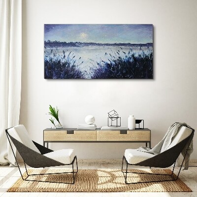 Tablou canvas O dimineață liniștită pe malul lacului