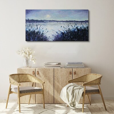 Tablou canvas O dimineață liniștită pe malul lacului