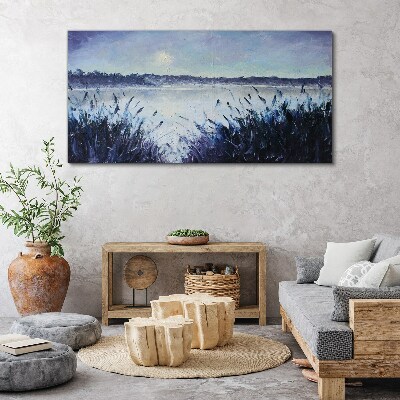 Tablou canvas O dimineață liniștită pe malul lacului