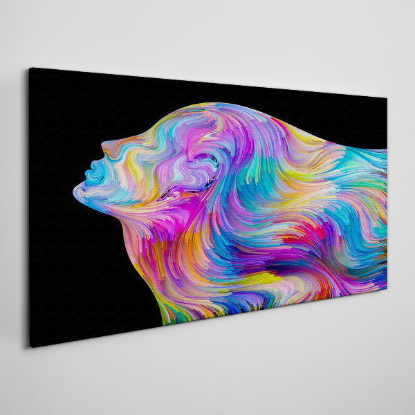 Tablou canvas Siluetă colorată a unei femei în mișcare
