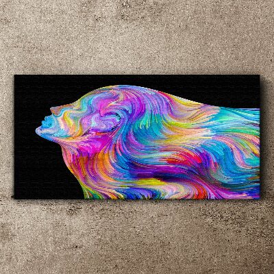 Tablou canvas Siluetă colorată a unei femei în mișcare