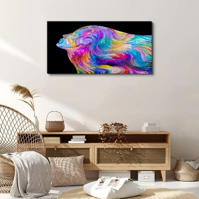 Tablou canvas Siluetă colorată a unei femei în mișcare