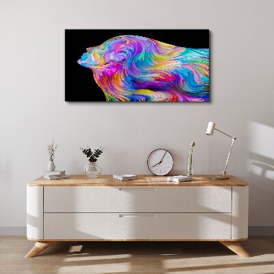 Tablou canvas Siluetă colorată a unei femei în mișcare