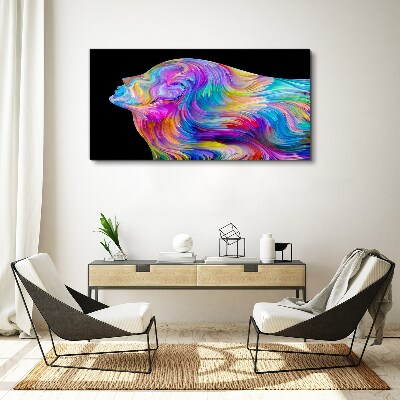 Tablou canvas Siluetă colorată a unei femei în mișcare