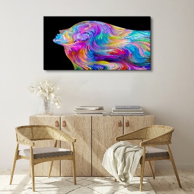 Tablou canvas Siluetă colorată a unei femei în mișcare
