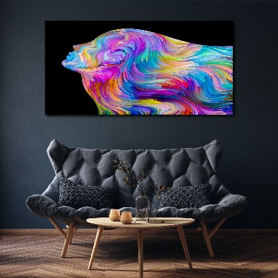 Tablou canvas Siluetă colorată a unei femei în mișcare