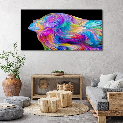 Tablou canvas Siluetă colorată a unei femei în mișcare