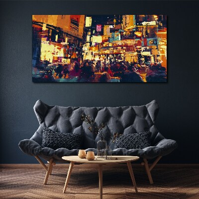 Tablou canvas Forfota vieții orașului noaptea