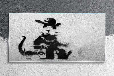 Tablou sticla Hood Rat Banksy