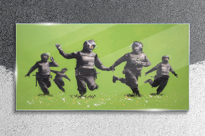 Tablou sticla Green Banksy