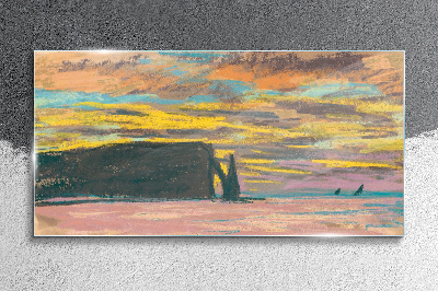 Tablou sticla Monede Claude Sunset