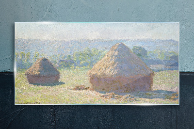 Tablou sticla Soarele de vară peste carpi de fân