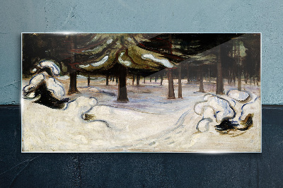 Tablou sticla Iarna în pădurea Munch