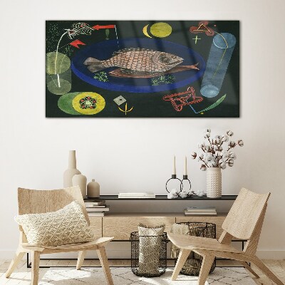 Tablou sticla În jurul peștilor Paul Klee