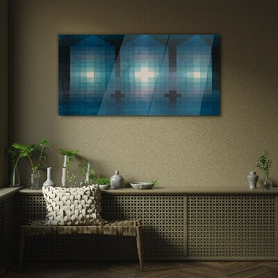 Tablou sticla Lumină 3D în tonuri de albastru