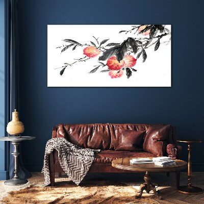 Tablou sticla Accente florale într-un stil delicat