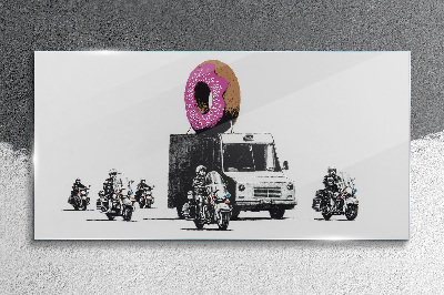 Tablou sticla Donuts Poliția Banksy