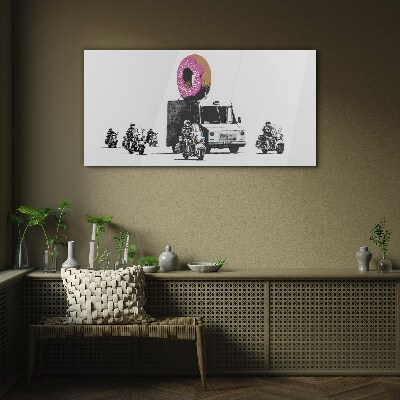 Tablou sticla Donuts Poliția Banksy