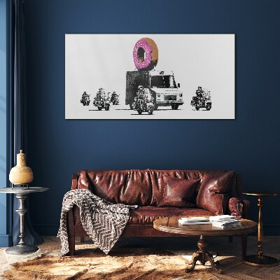 Tablou sticla Donuts Poliția Banksy