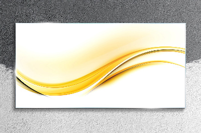 Tablou sticla Abstracția undelor galbene