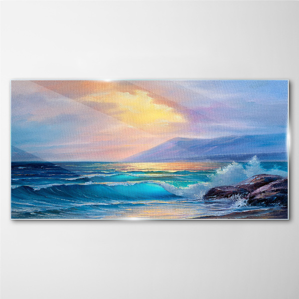 Tablou sticla O dimineață liniștită lângă ocean