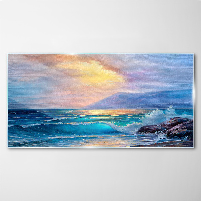 Tablou sticla O dimineață liniștită lângă ocean
