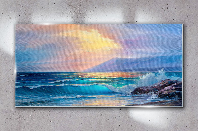 Tablou sticla O dimineață liniștită lângă ocean