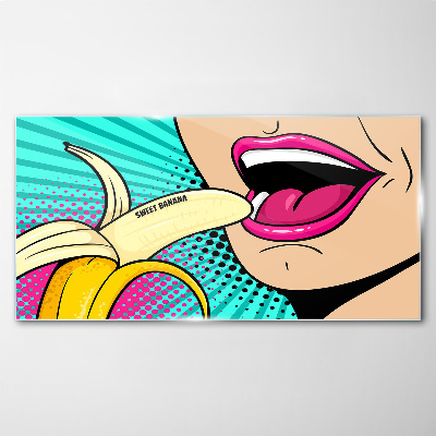 Tablou sticla Banană dulce în stil pop art