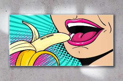 Tablou sticla Banană dulce în stil pop art