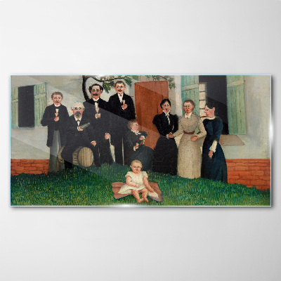 Tablou sticla Întâlnire de familie în grădină