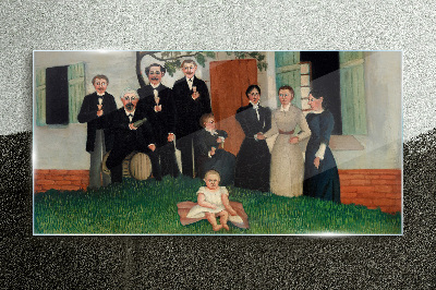 Tablou sticla Întâlnire de familie în grădină