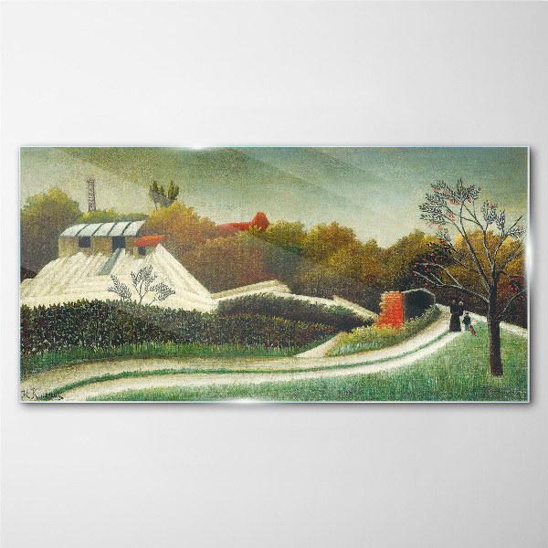 Tablou sticla Peisaj rural cu copaci