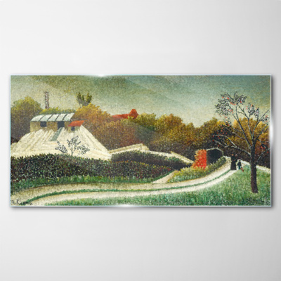 Tablou sticla Peisaj rural cu copaci