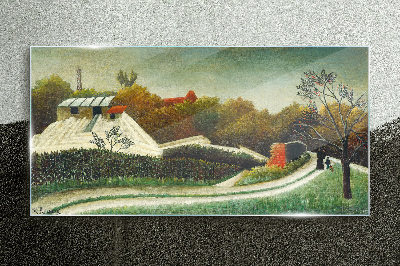 Tablou sticla Peisaj rural cu copaci